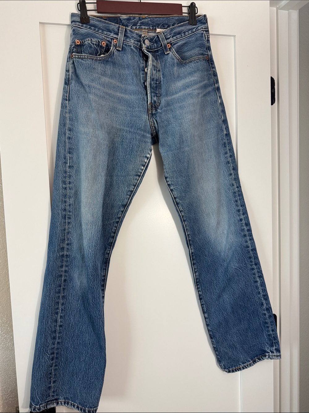 Levi's Womens 501 Vintage Straight-Leg Classic Indigo Denim Jeans Sz 28 - Picture 3 of 8